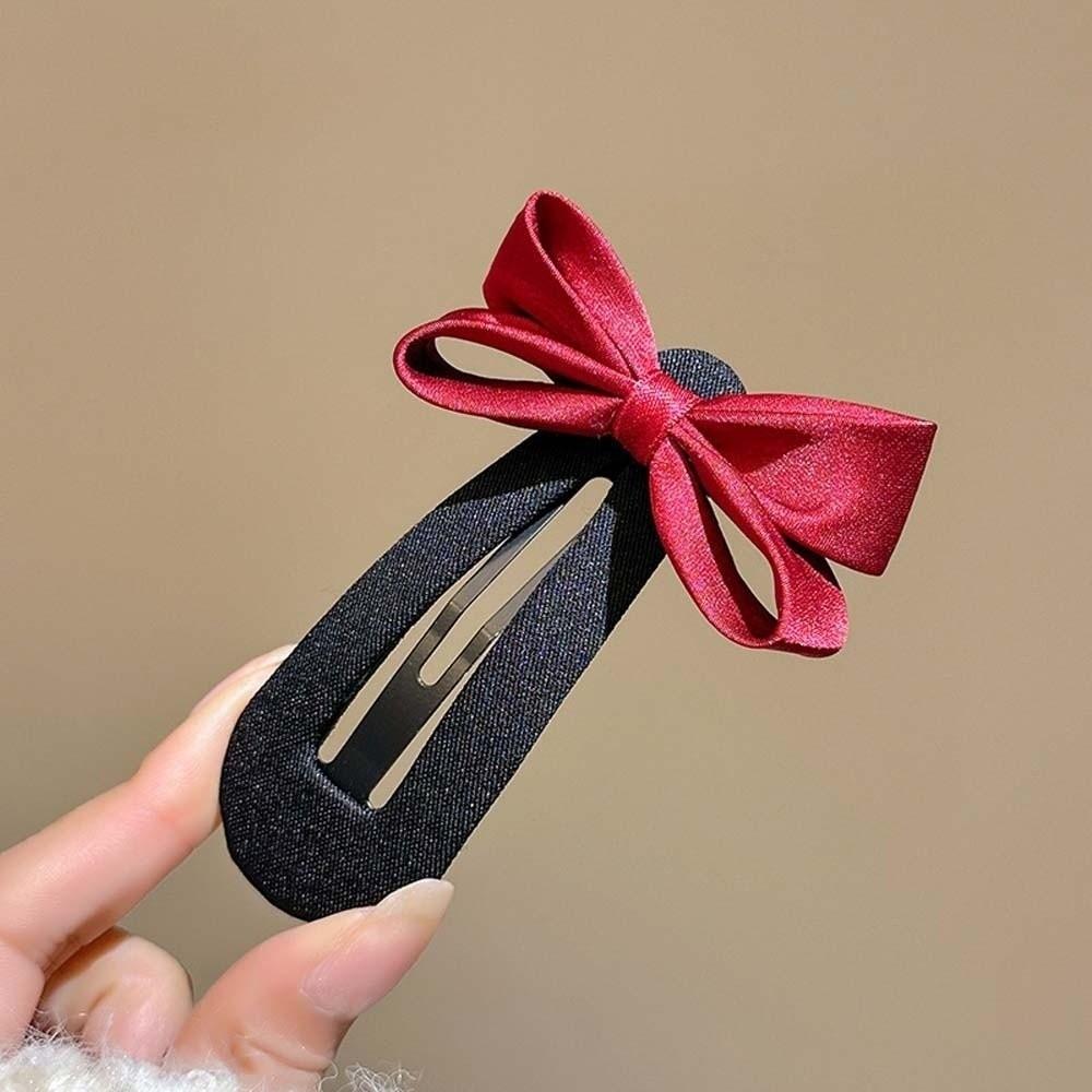 Polyester Karo Schleife Haarspange Hochwertige Koreanische Haarspangen Haarspange für Pony Schleifenkopf Haarspange Party