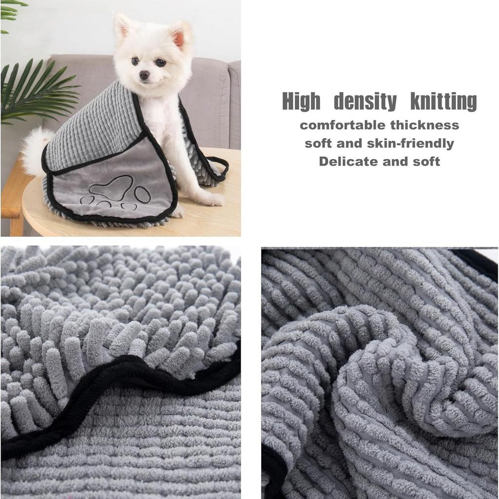 Microfiber Dog Towels for Drying Dogs Super Absorbent Soft and Quick Drying Pet Grooming Towel Pets' Shower Supplies for Dog