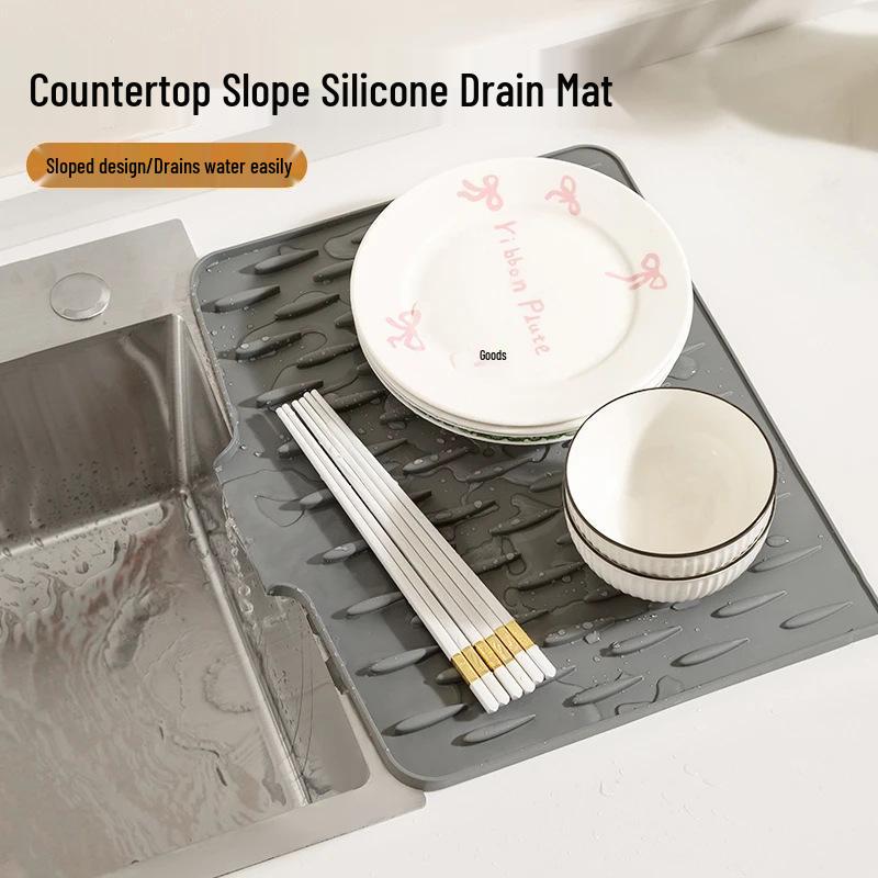 Non-Slip Silicone Kitchen Mat: Heat-Resistant, Anti-Scald, Multi-Use for Countertop, Chopping, and Drain