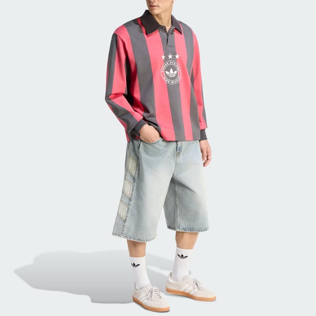 adidas Originals Three Stripes Pullover Comfortable Simple Long Sleeve Polo Shirt Men Tops KU9189