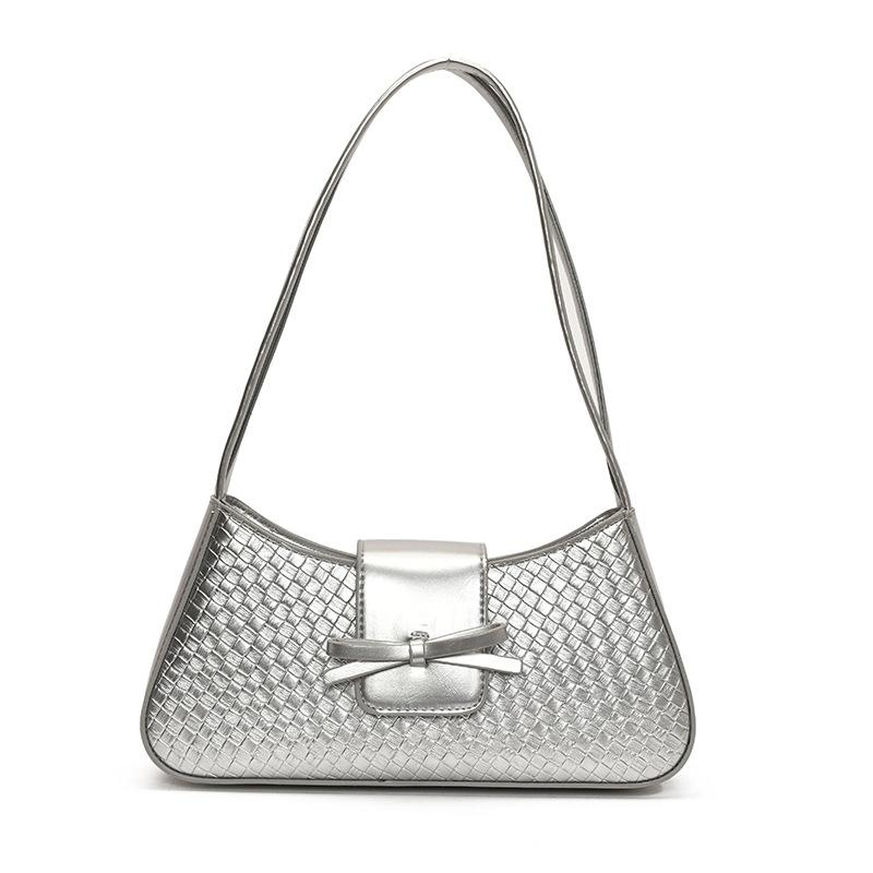 Premium Sense Niche Bag Women's 2025 New Spring and Summer Versatile French Woven Portable Shoulder Bag Underarm Small Square Bag