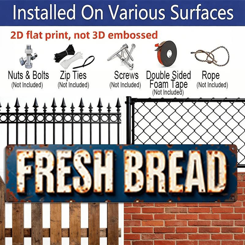 2D Flat, 1pc, 3.94 X 15.74 Inches Aluminum Decorative Sign - Rustic Fresh Bread License Plate Style Metal Wall Art - Waterproof Weatherproof Aluminum