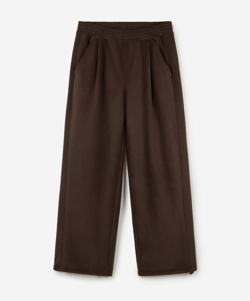 TIENJITIUMEON W Fleece Wide-Leg Pants (Brown) Tnpa6F112W2