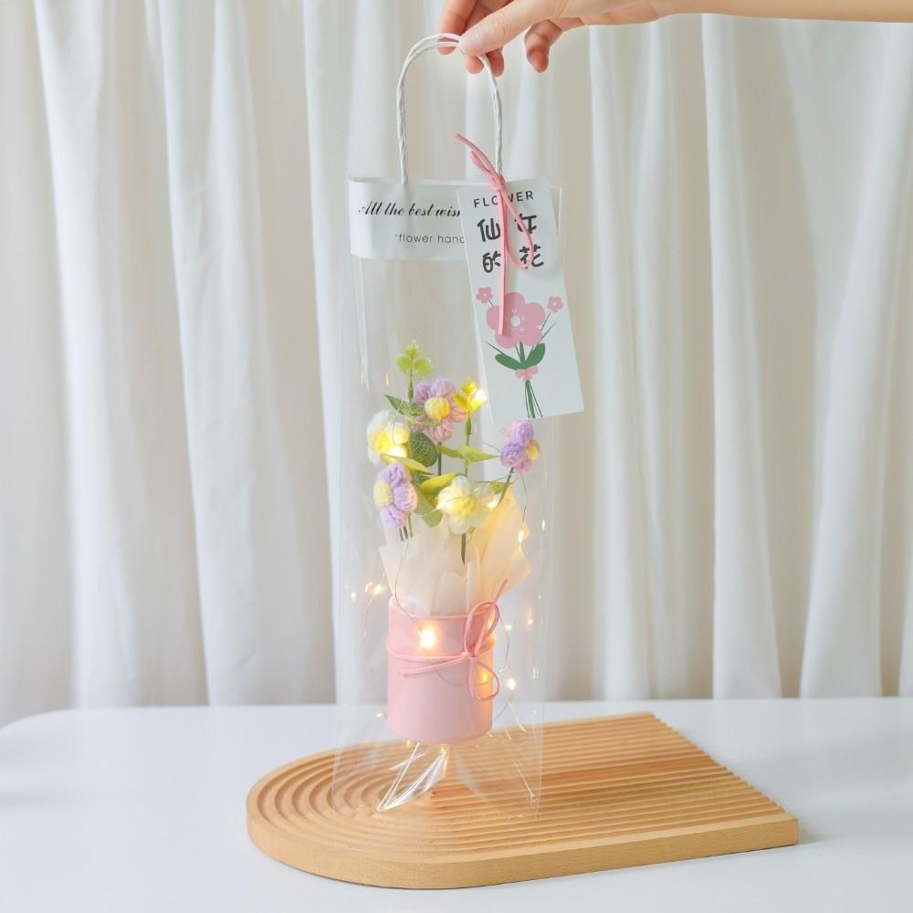 With Light String Crochet Flower Bouquet Artificial Flowers Decor  Teacher's Day Gifts