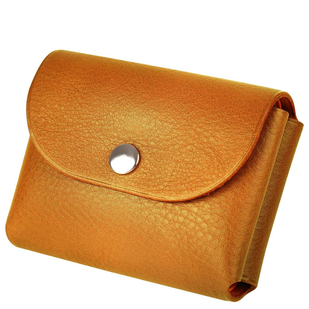 Mini-Portemonnaie für Damen aus Rindsleder (Kamel) - Hält Scheine gerade