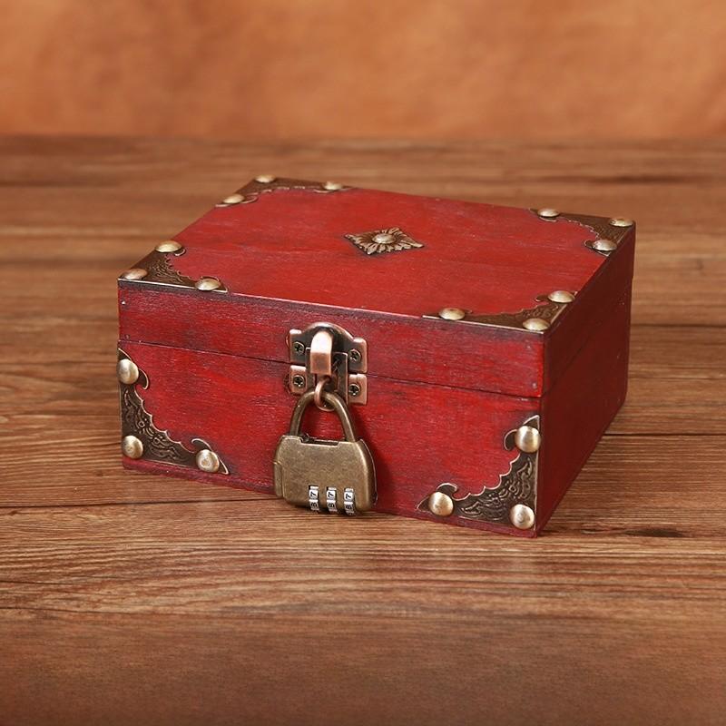 Vintage Girl Wooden Storage Box With Lid Jewelry And Organization Accessories