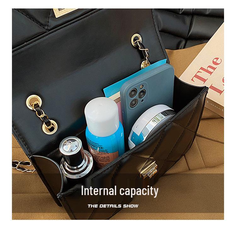 Trendige karierte Ketten-Schultertasche - Stilvolle Umhängetasche für tägliche Ausflüge und Pendelfahrten