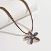 Bohemian Multicolor Drip Oil Five-Petal Flower Necklace - Long & Short Styles Available