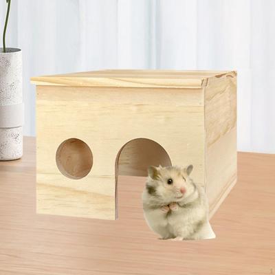Hámster Refugio de Madera Cámara Jaula Decoración Escondite Animales Pequeños Mascotas Casa Escondite para Sirio