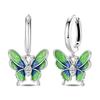 925 Silber Sexy Hängende Ohrringe Schmetterling Schleife Herz Blume Muschel Perle Edelstein Bling Set für Damen Ohrstecker Geschenk Feiner Schmuck