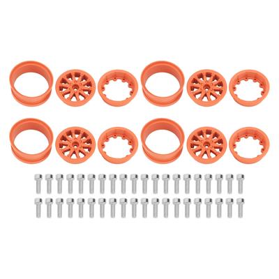 4Set 2.2 Inch Wheel Rim Nylon RC Car Wheel Rim for Axial SCX10 Wraith RR10 110 RC Cars Orange