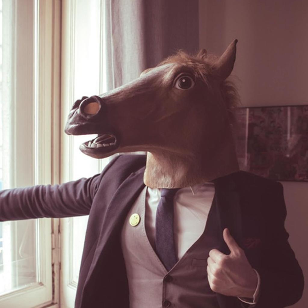 Lustiges Pferd Halloween Tier Tier Realistisch Gummi Verkleidung Cosplay Artikel [Joyasslly] Kopfbedeckung, Cosplay, Maske, Kopfbedeckung, Maske, Verkleidung, Monster,