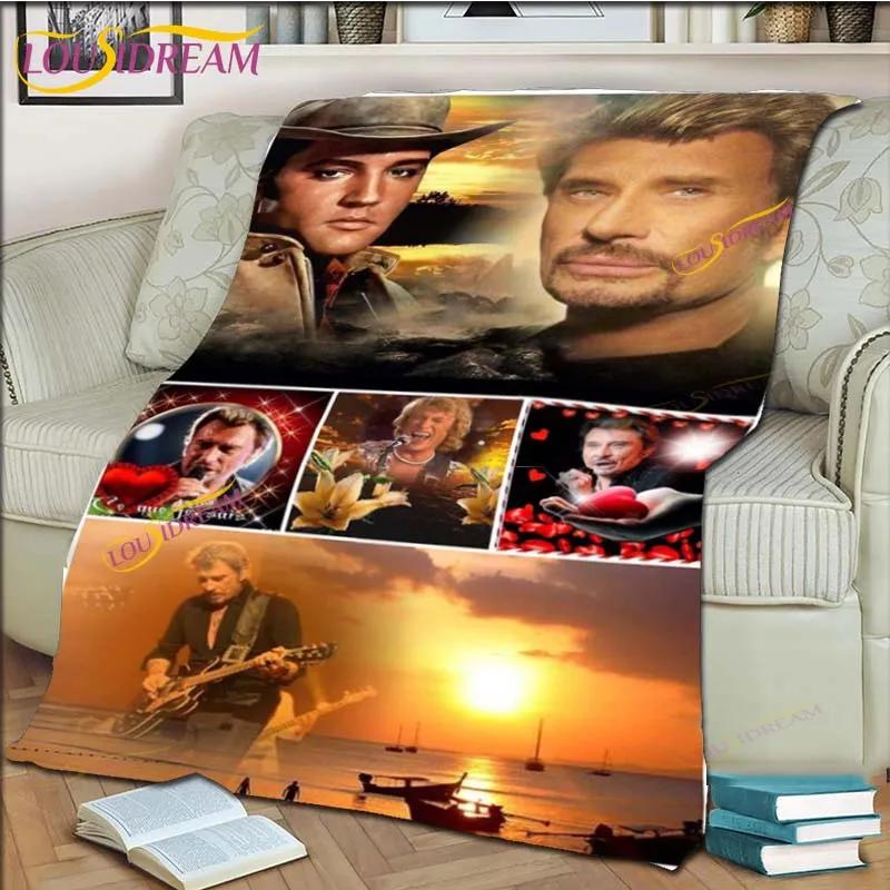 Johnny Hallyday Warm Plush Flannel Blanket Throw Blanket for Living Room Bedroom Bed Sofa Picnic