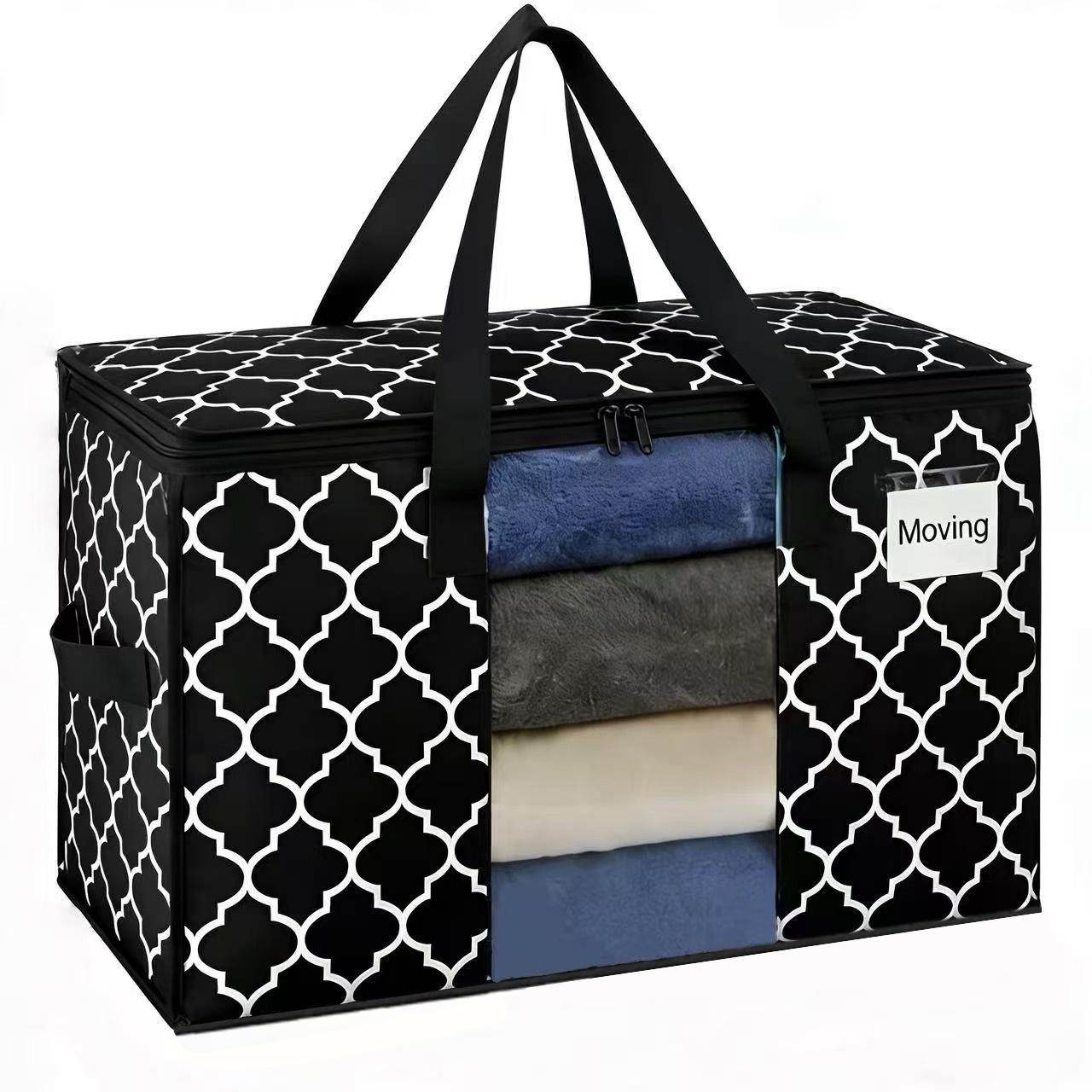 

Storage Bags for Clothes - Collapsible Organizers for Blankets, Bedding & Clothes - Large Zip Bags with Handles Clear Containers чёрный