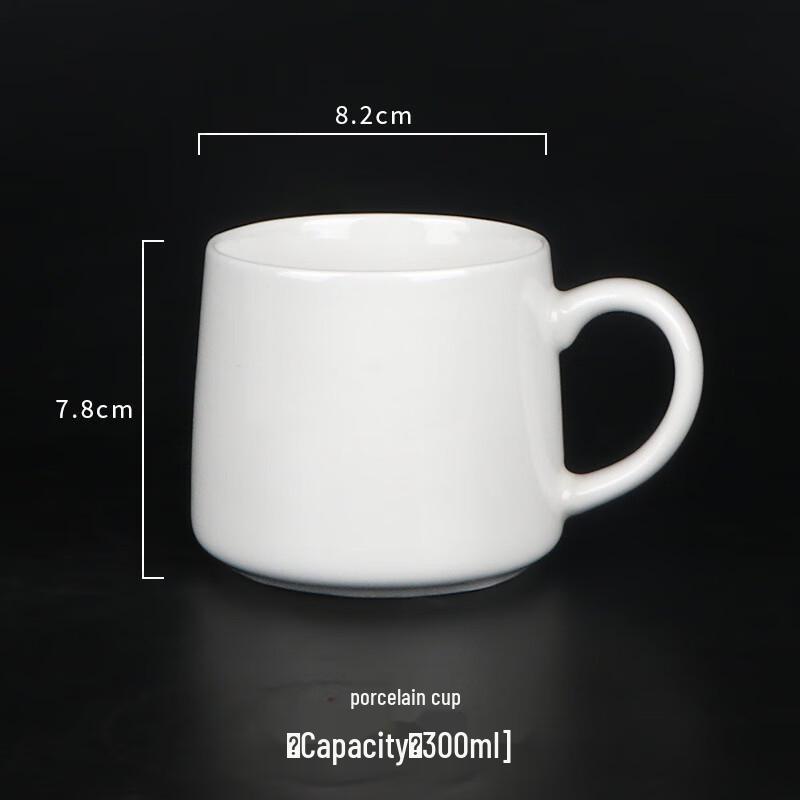 Simple Glossy White Ceramic Apple Mugs - 4 Pack