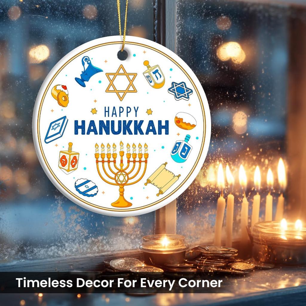 Hanukkah Ornaments 2025 - Happy Hanukkah Ornament for Tree, Je Home Decor, Chanukkah Gifts for Women, Men, Friend, Family, Coworker