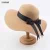 USPOP Women Straw Hats Sun Hats Female Wide Brim Beach Hat Bow Summer Hat Anti Uv Straw Sun Hats