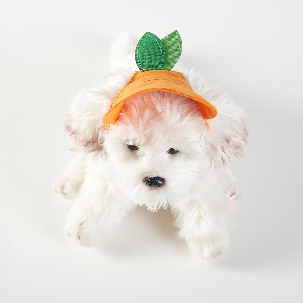 Orange Dog Sunshade Breathable Cat Sunscreen Hat Portable Dog Sun Hat  Summer