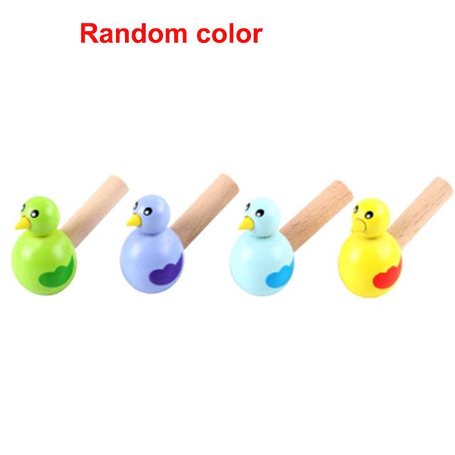 1PC Cartoon Bird Whistle Musical Instrument Toy Children Early Learning Playthings Wooden Music Toy Learning Game Ideal for Children Bath Toy