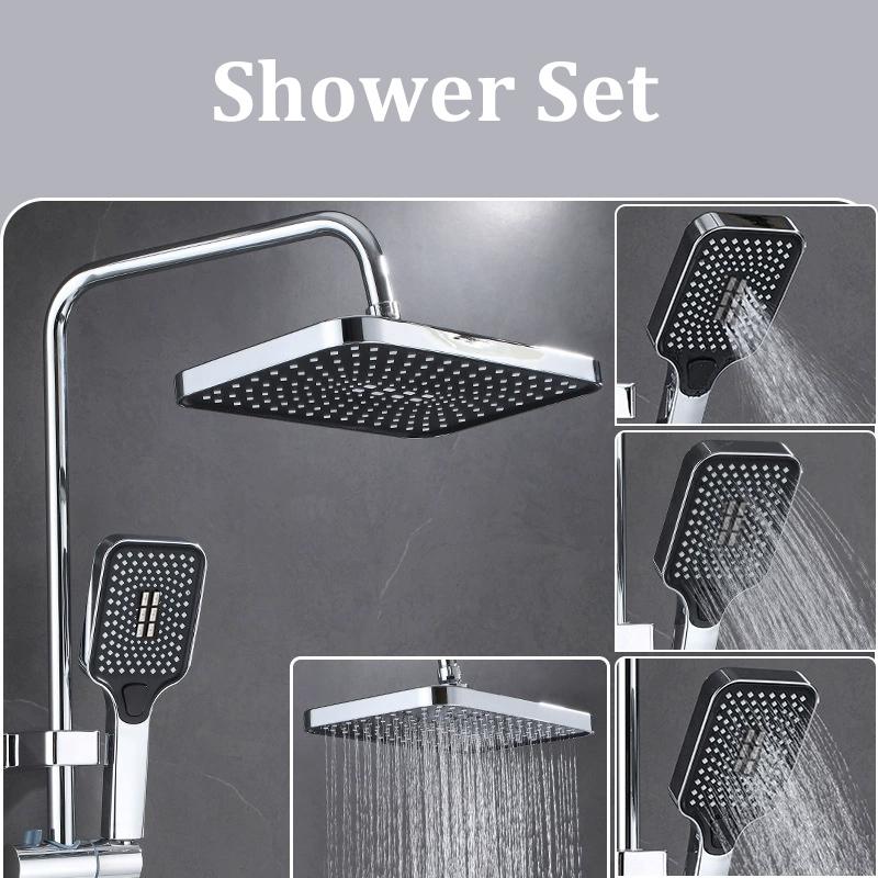 High Quality Set 12 Inch Large Size Shower Head / 3 Modes Handheld Water Saving Shower Home Booster Shower Combination