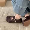 Retro Lightweight Round Head Versatile Flat-soled Single Shoes Women's 2025 New Spring and Autumn with Skirt Soft-soled Mary Jane Small Leather Shoes