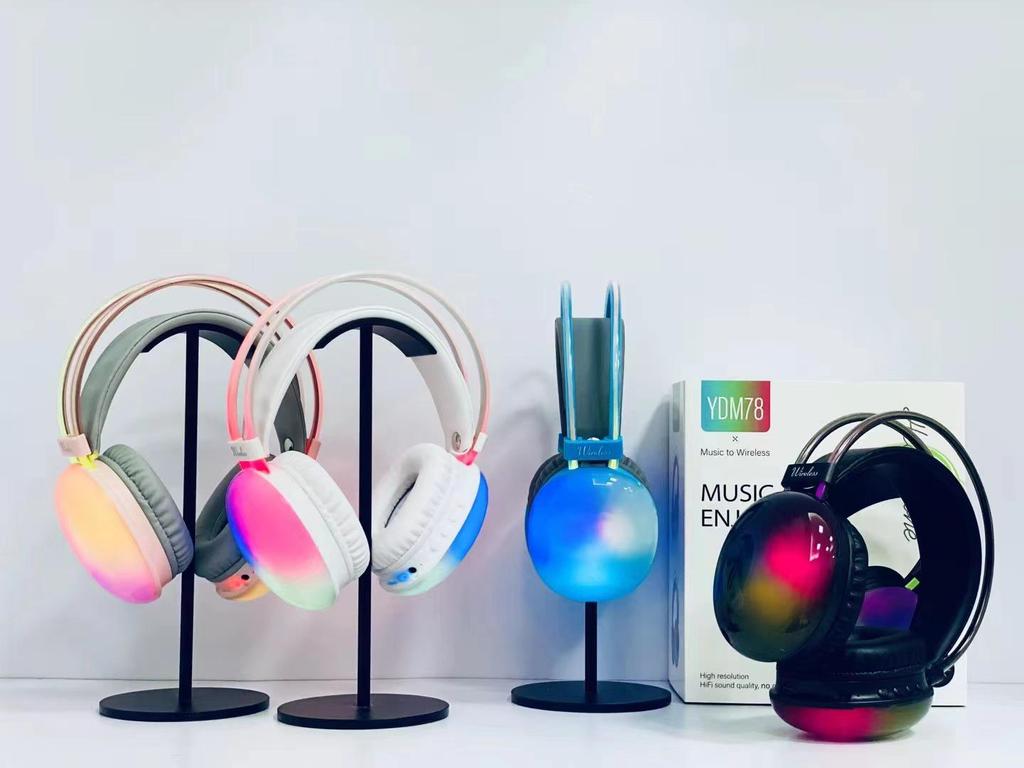 2025 YDM78 Over-Ear Bluetooth Headphones with RGB Lighting & Long Battery Life