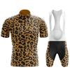 2026 Cycling Suit Set Leopard Print Bike Uniform Man's Short Sleeves Cycling Clothing Summer MTB Bike Riding Cycling Jersey Set Ropa Maillot