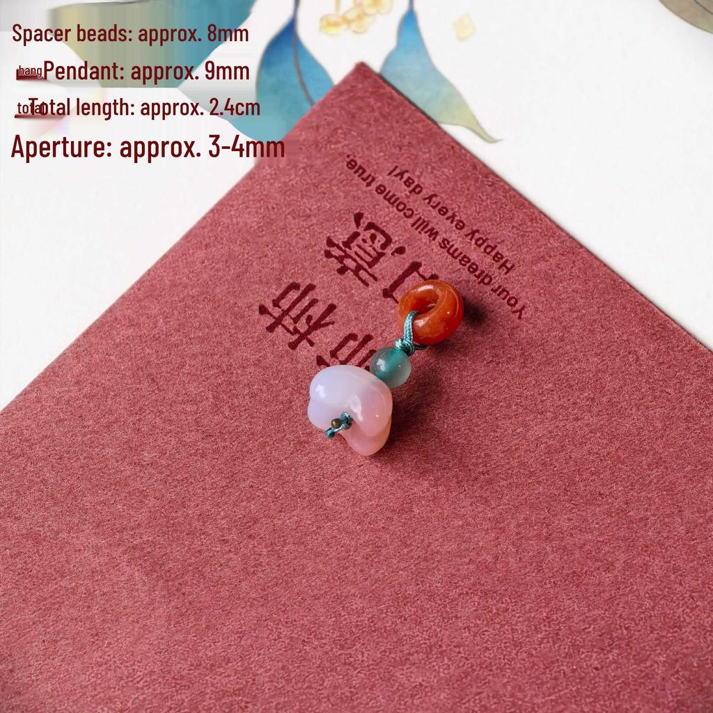 Southern Red Agate & Hetian Jade Beaded Bracelet with Pendant