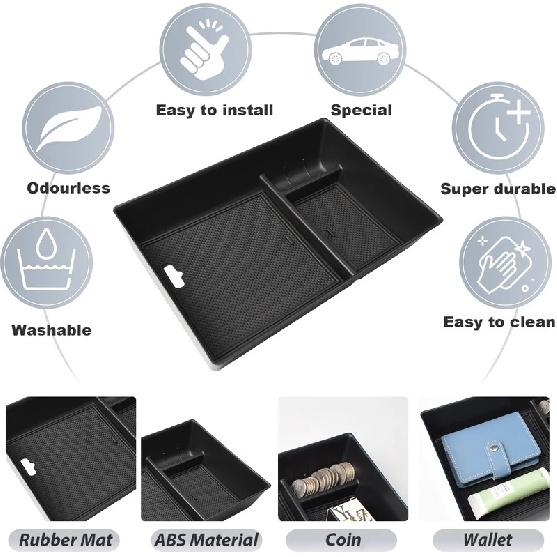 Mittelkonsolen-Organizer für Mercedes Benz EQE 350 Armlehnen-Aufbewahrung Auto-Box Mittelkonsolen-Schale ABS Zubehör Aufbewahrungsbox