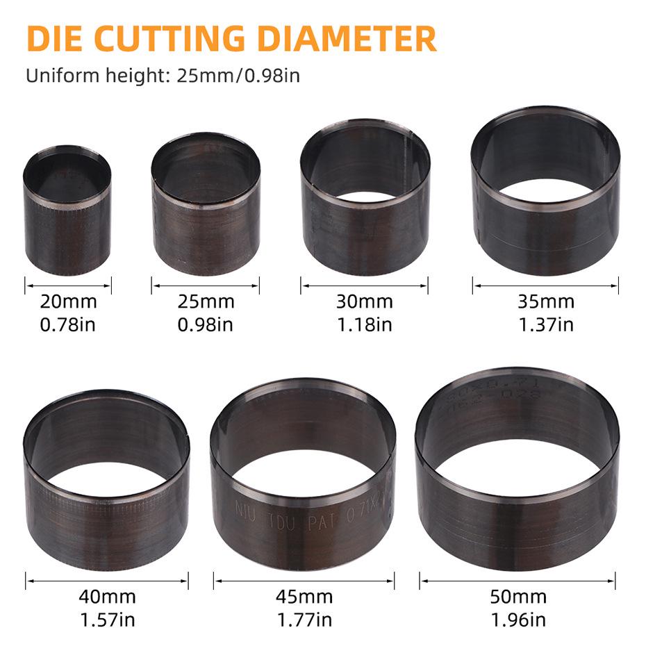 7-Piece Round Leather Punch Set for DIY Flower Designs