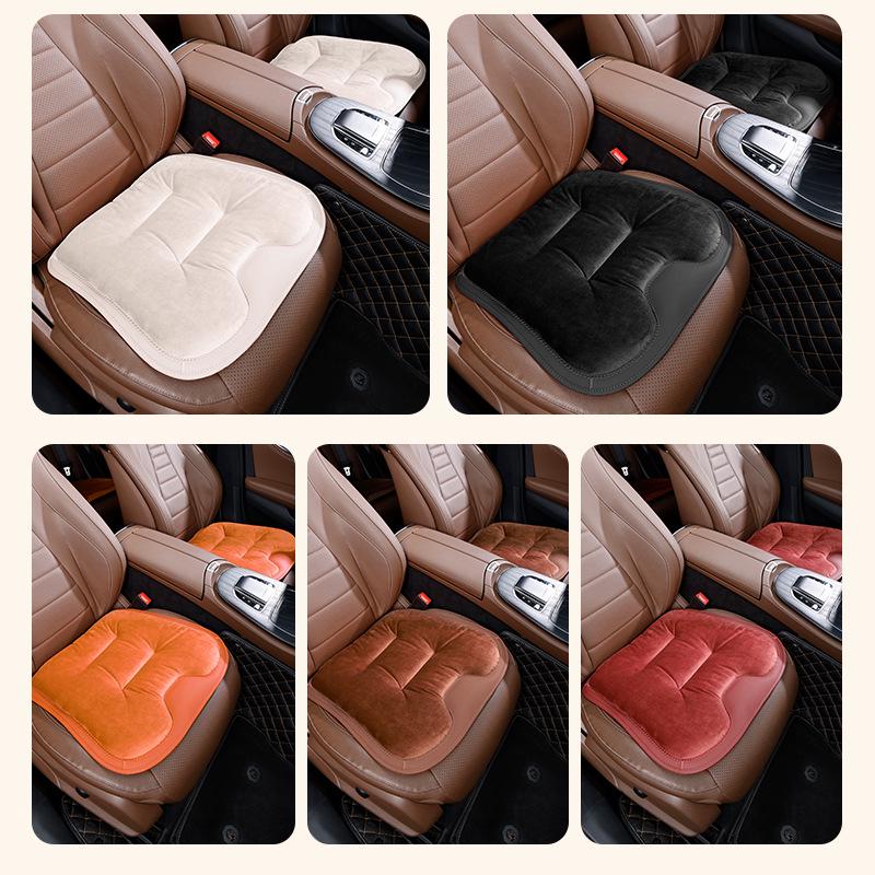 Luxury Flannel Winter Plush Car Seat Cushion for Mercedes-Benz & BMW - Thick, Warm, Three-Piece Rear Set