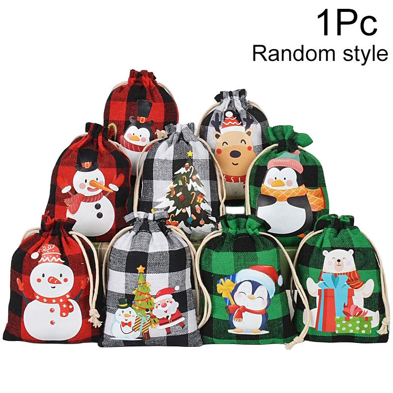 

Рождественский мультяшный узор, подарочная упаковка в клетку, рождественская атмосфера, упаковочные пакеты, милые подарки для вечеринки, изысканные 15x10 см 10x15cm