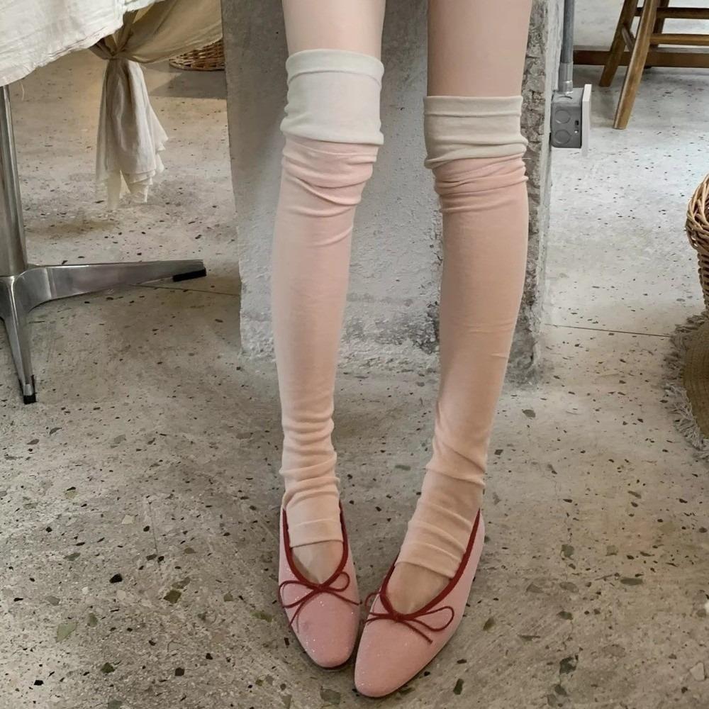 Sun Protection Thin Slouch Socks Breathable Leg Socks Casual Footed Socks Women