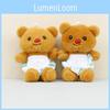 Cute Adorable Butter Bear Plush Toy Keychain Soft Bear Stuffed Animal Doll