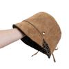 Retro leopard print suede splicing bucket hat women's autumn versatile face small hat fashion casual basin hat