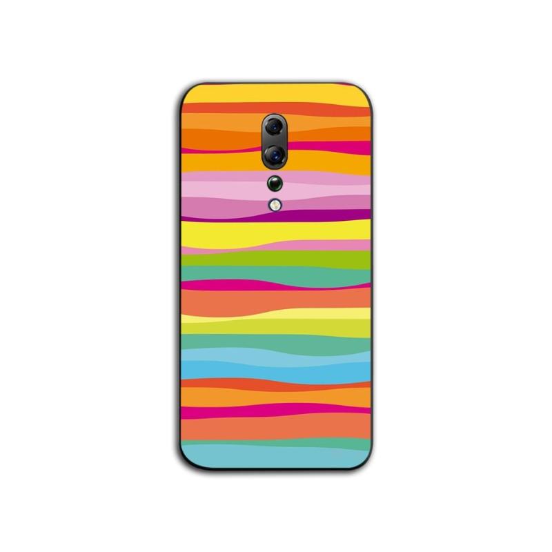 

Красочный чехол для телефона с рисунком радуги для OPPO Find X5 X3 X2 A93 Reno 8 7 Pro A74 A72 A53, мягкий черный чехол для телефона OPPO A52