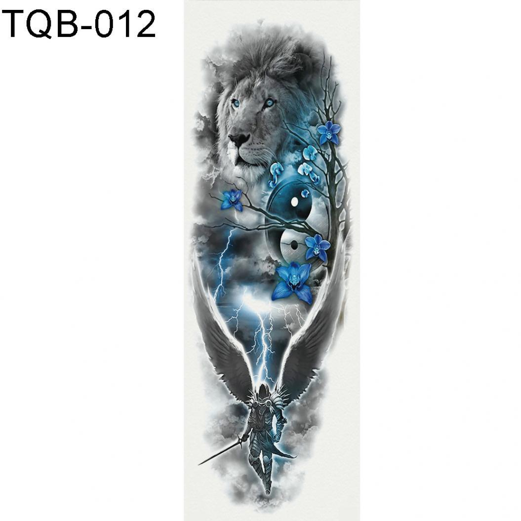 

Красочная временная наклейка для боди-арта с цветком-призраком и животным, переводная наклейка для переноски воды, татуировка