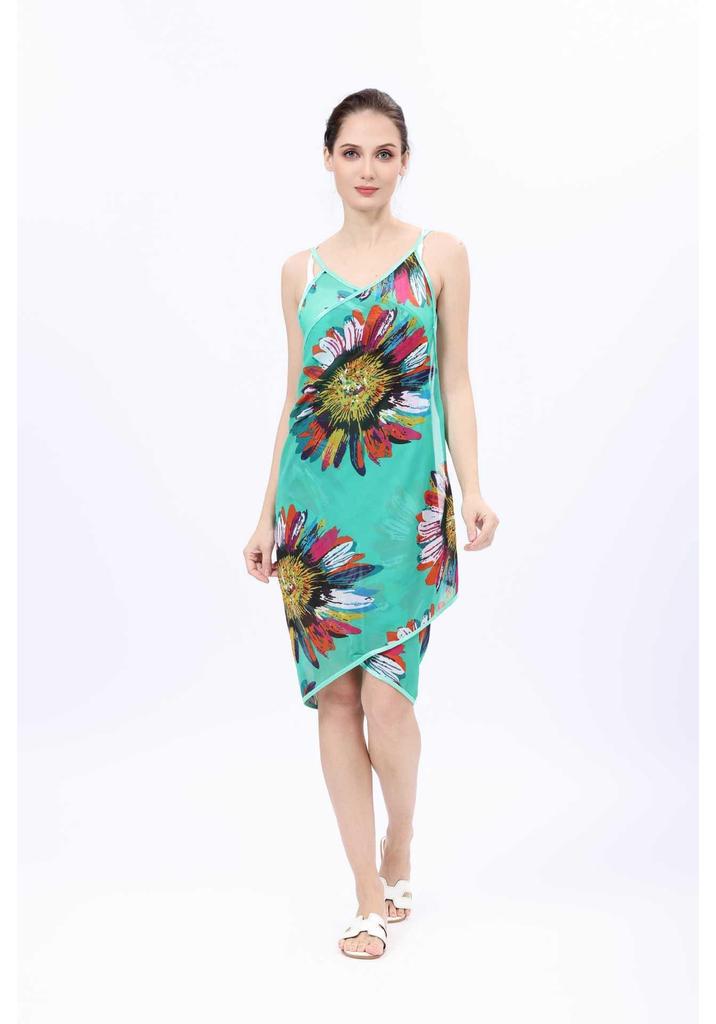 Spring/Summer Women's Beach Towel Skirt Scarf: Chiffon Silk Sunflower Dress, Plus Size, Sun Protection Shawl