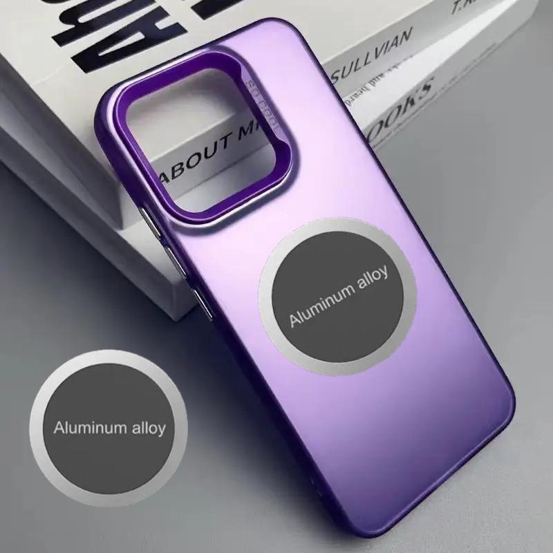 

Розкішний металевий магнітний тримач-чохол для автомобіля для Xiaomi 15T Pro Ultra 14 14T 14TPro 13 12 Силіконовий бампер із відчуттям шкіри Захисна кришка Xiaomi 15T Pro фіолетовий