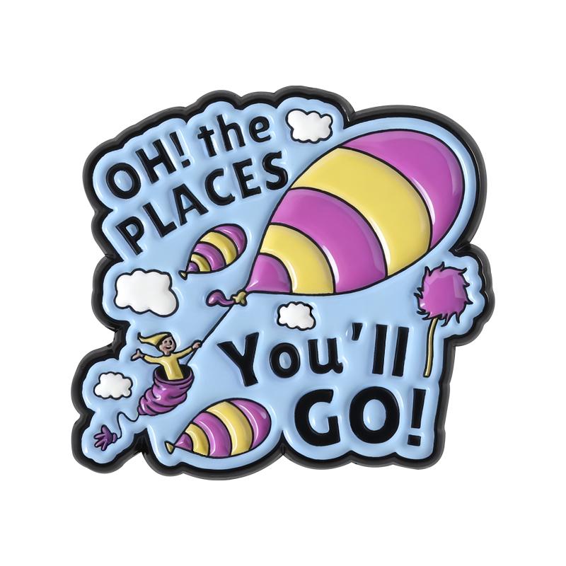 

Oh The Places You ll Go Enamel Pin Dr. Seuss Children Picture Books Hot Air Balloon Brooch Lapel Badge Jewelry Gift for Friends