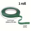 1 Rolls Floral Gardening Tape - 20m Self-Adhesive Green Floral Stem Tape - DIY Craft Material for Bouquet Wrapping, Wedding Supplies and Decoration