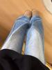 Jeans a gamba larga a vita alta stile americano blu medio 2025 - Estivi da donna, snellenti, modellanti per fianchi e nascondi imperfezioni.