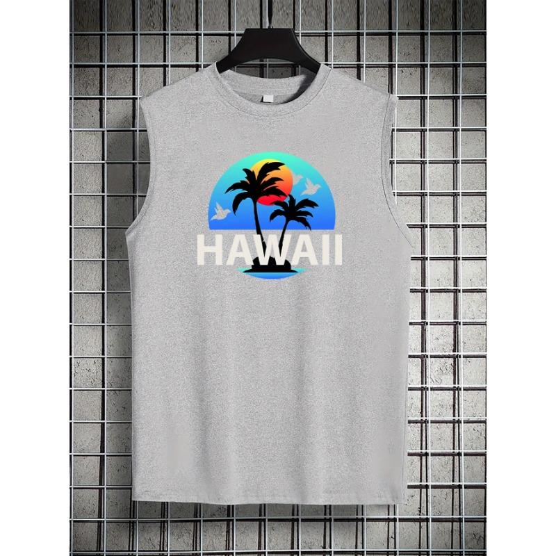 Spring And Summer Tank Tops Featuring American Fashion Style, Print for Young Men, Perfect for