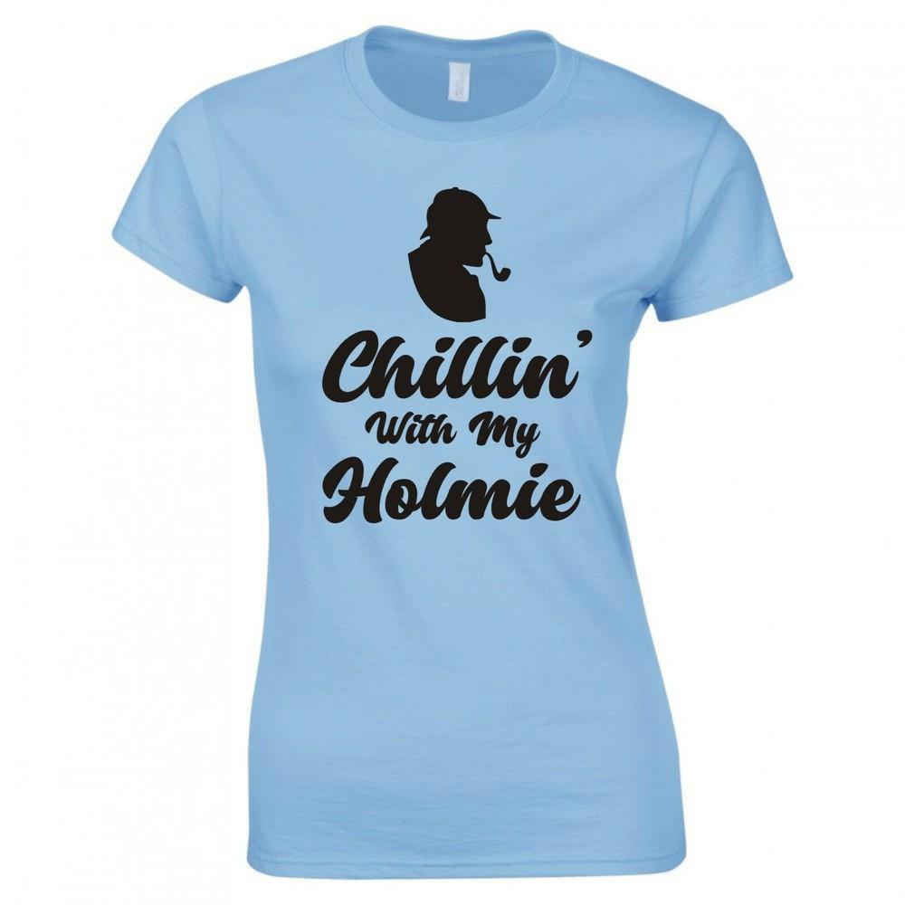 Inspired By Sherlock Holmes Chillin With My Holmie Skinny Fit TShirt S