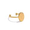 Yhpup 12 Month Birth Flower Floral Oval Open Ring Minimalist Stainless Steel 18K Golden Plated Charm Finger Jewelry Wholesale