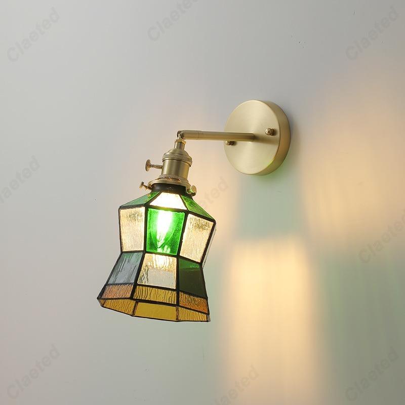 LED Retro Minimalistisch E27 Glasschirm Vollkupfer Wandleuchte Wohnzimmer Schlafzimmer Esszimmer Nachttisch Arbeitszimmer Dekorative Beleuchtung
