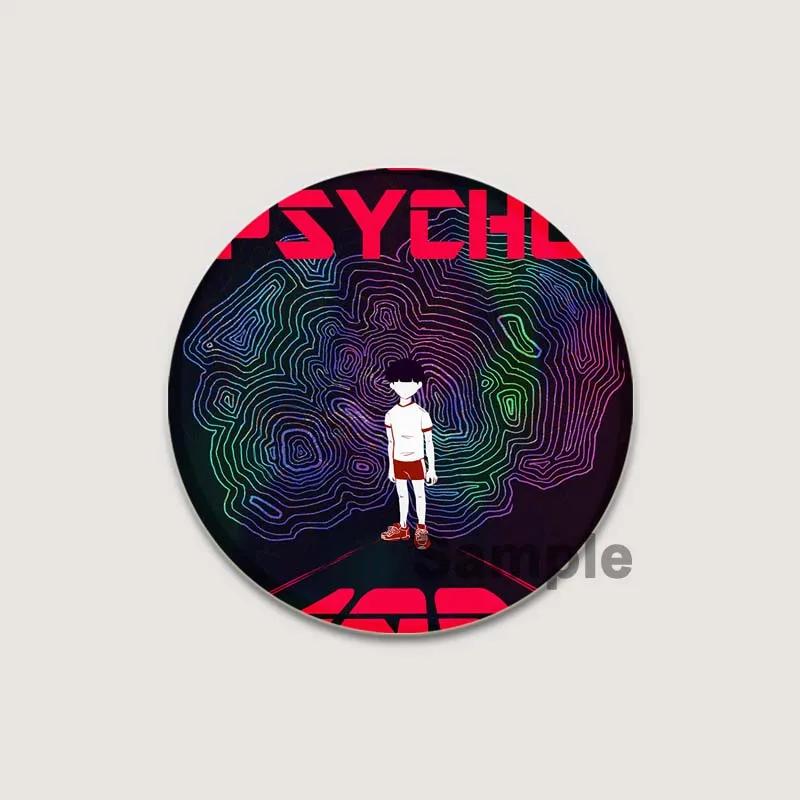32/44/58mm Japanese Anime Mob Psycho 100 Badges On Backpack Accessories Lapel Pins Cartoon Brooches for Clothes Bag Decor Fans Gifts