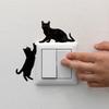 Minimalist Black Mysterious Cat Self-Adhesive Switch Stickers, Decor for Bedroom Living Room Home Outlet Decoration