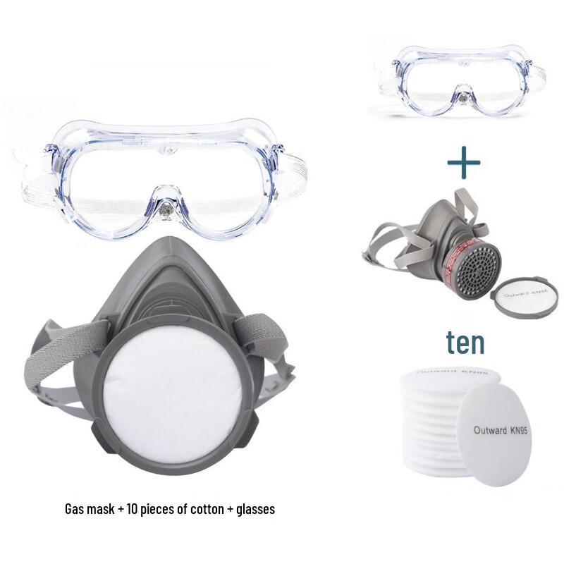 Brangdy Reusable Gas Mask with Filters & Goggles One Size