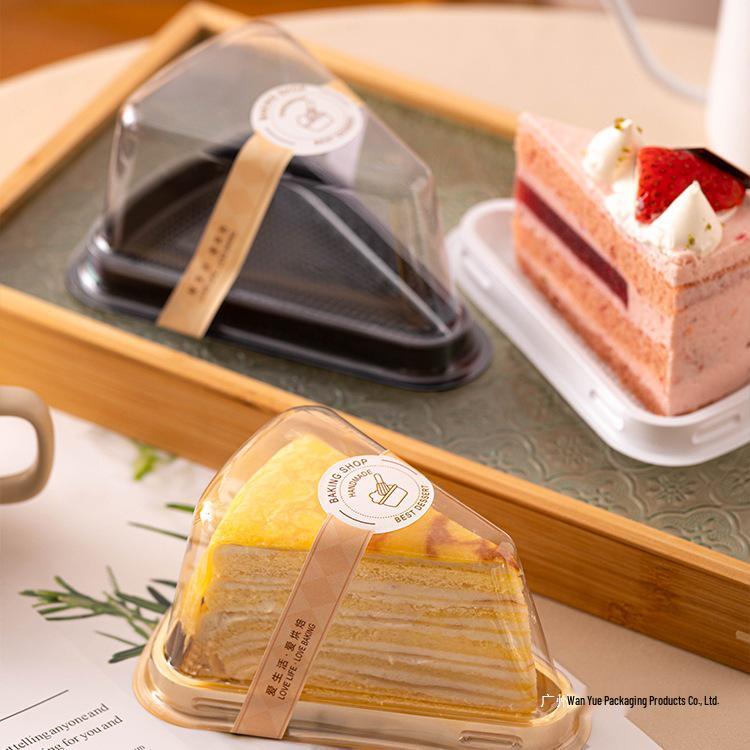 Triangle Cake Box for Mille-Feuille and Mousse Slices - Disposable, 6-Inch & 8-Inch Sizes